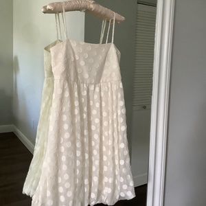 Anthropology white bubble dress